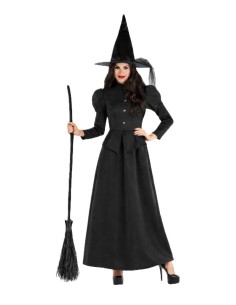 Fantasia de Bruxa Negra - de alta qualidade, ideal para o carnaval, festas temáticas e eventos especiais.